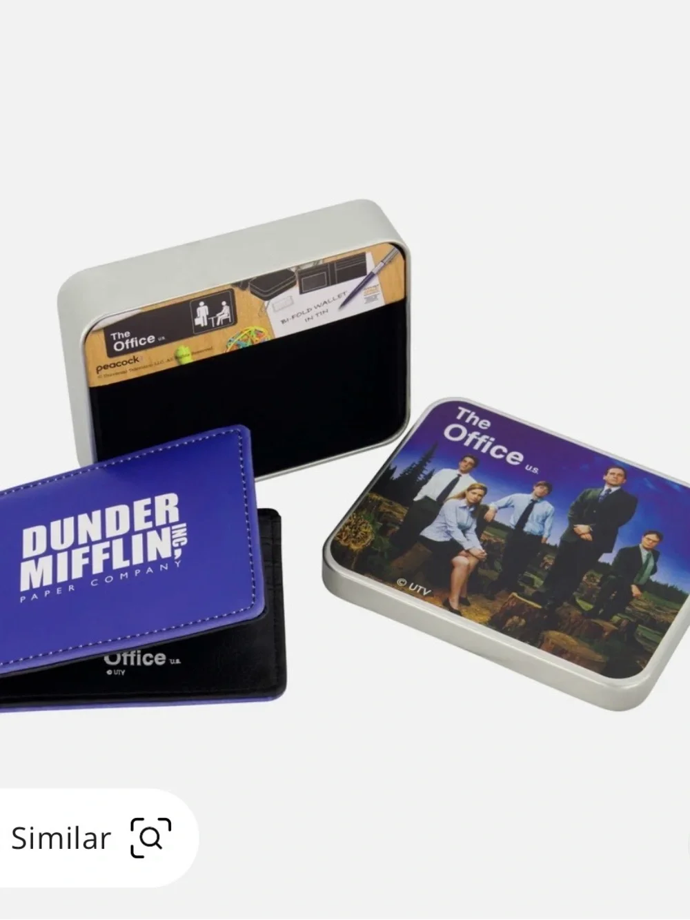 Concept One The Office Dunder Mifflin Bifold Wallet Tin Blue New